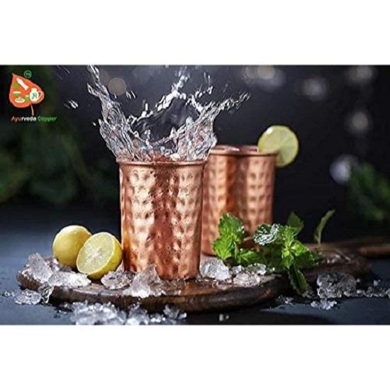 Měděná láhev na vodu, 1000 ml, sada 1 ks, zelený potisk (Džbán se 2 sklenicemi)