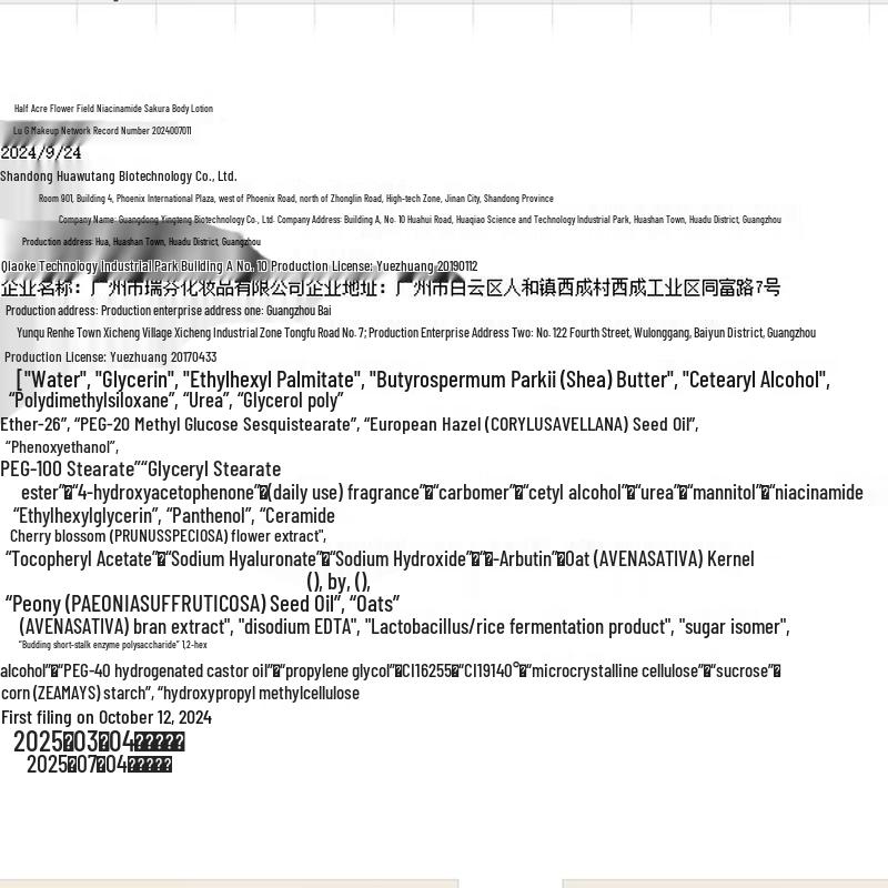 Half Acre Flower Field Nicotinamide Cherry Blossom Body Care Set