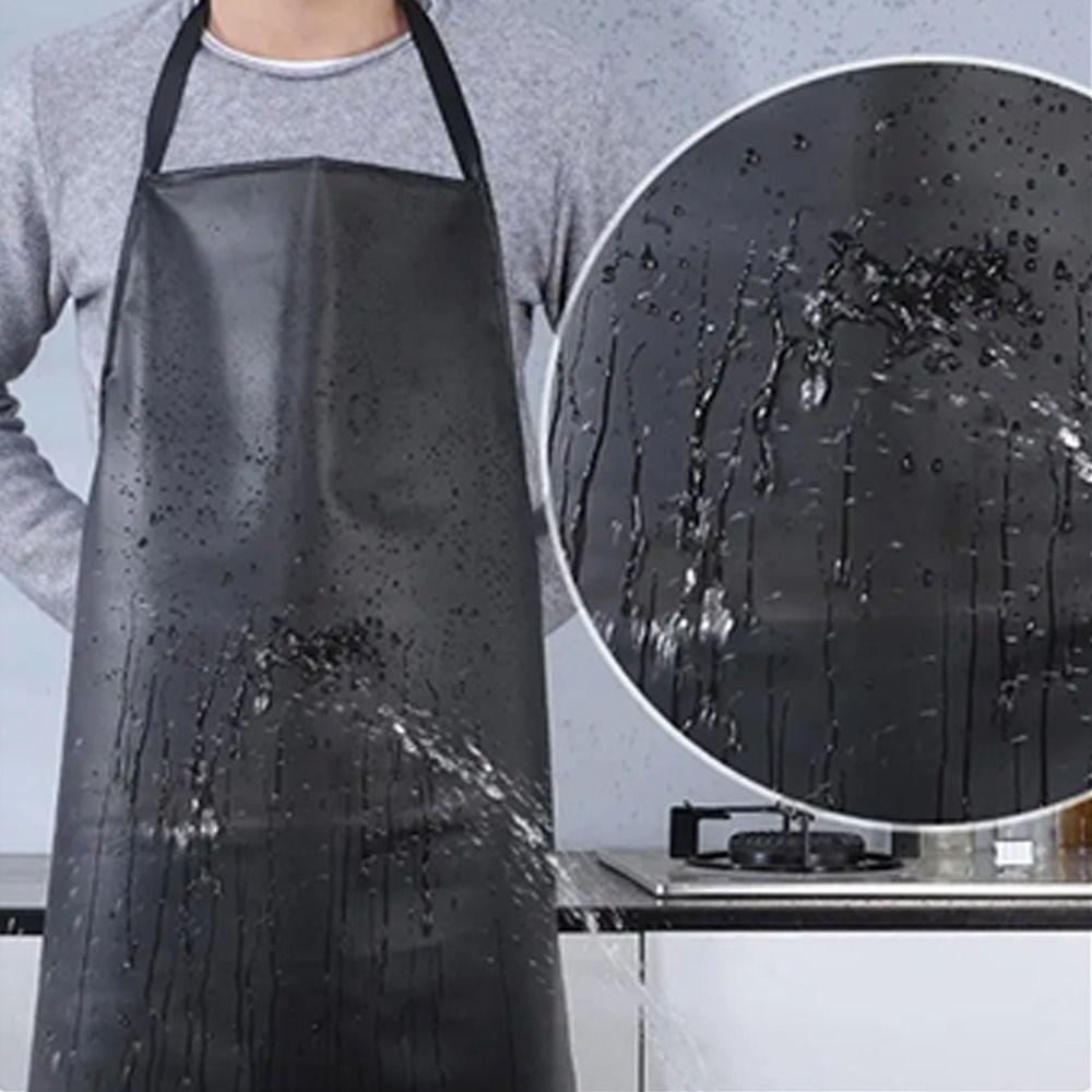 Black Cooking Chef Apron PVC Work Apron Soft Aquatic Butchery Food Apron