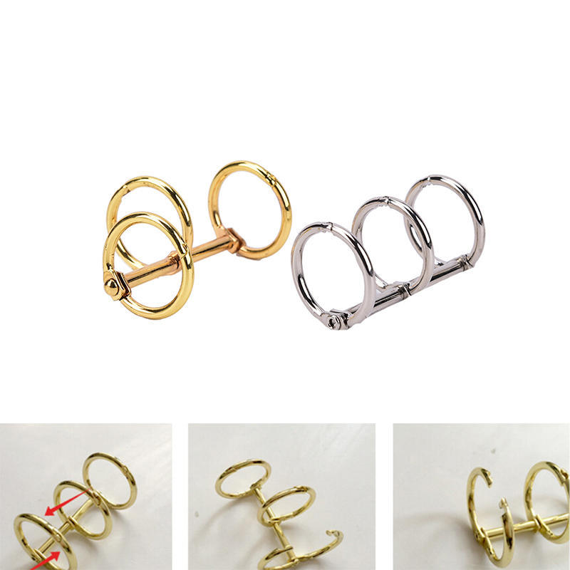 1X Metal Notebook Loose Leaf Binder Binder Ring Snap Album Split Hinged Keyring