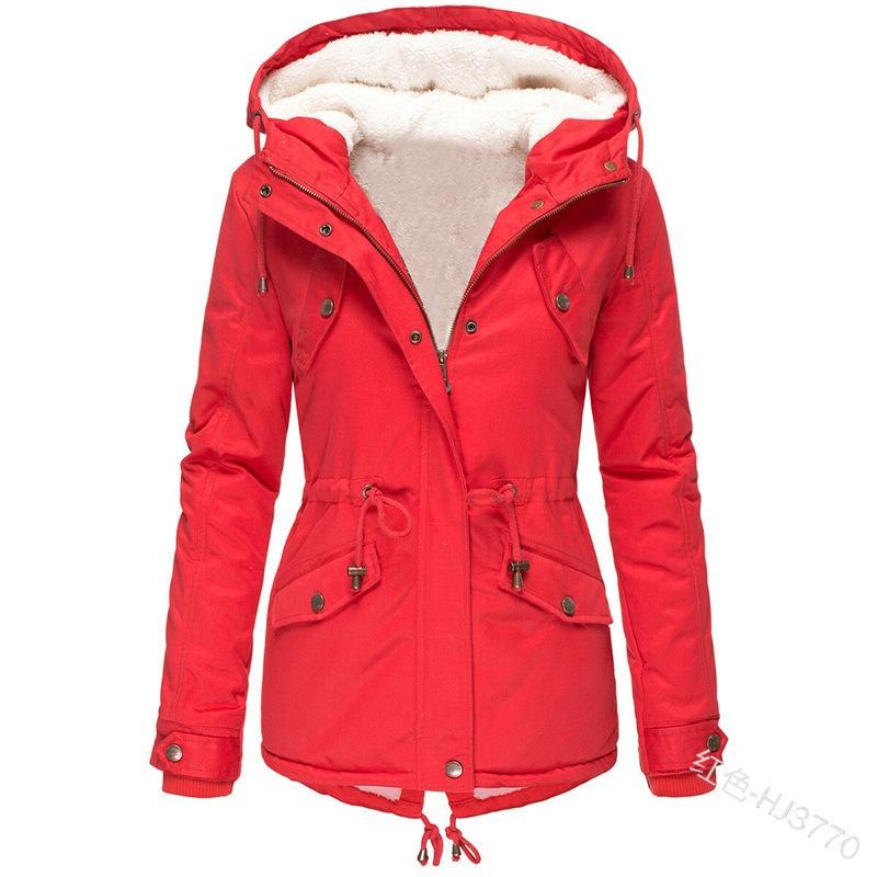 Winter new hot-selling hooded waist thin piled thickened warm cotton-padded clothes women's medium and long cotton jacket