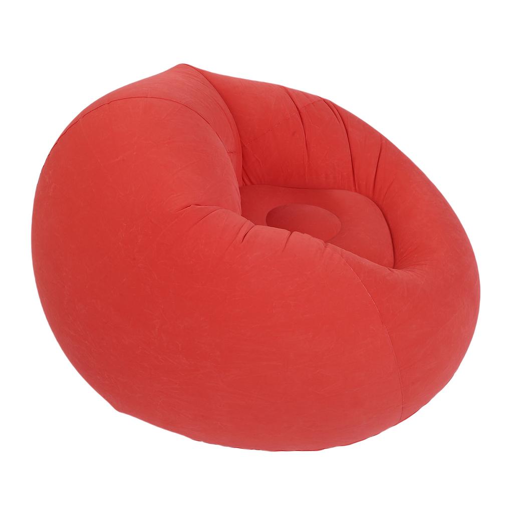 Uppblåsbar bönpåse utan bönor PVC Mjuk flockning Ergonomisk uppblåsbar loungefåtölj för vardagsrum sovrum