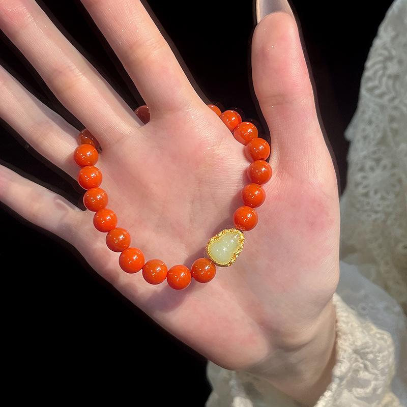 

Синтетический браслет из глазурованной тыквы Nanhong, женская нишевая ретро-ювелирная бижутерия, студенческие аксессуары для девочек в стиле ханьфу
