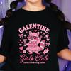 Galentine Girls Club Raccoon Graphic Tee, Ladies Valentine's Gift