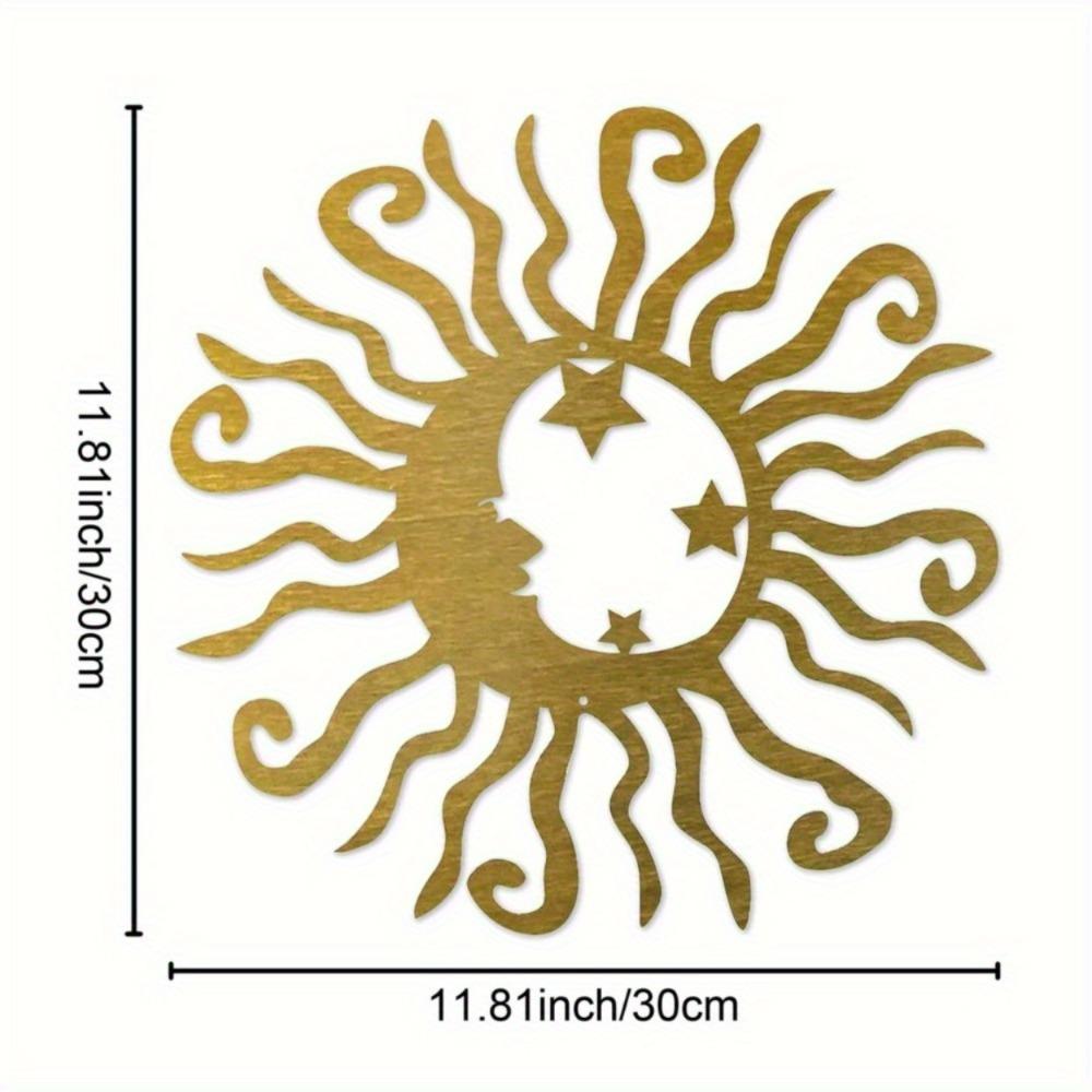 Bohemian Sun Moon Steel Wall Art Weather Resistant Indoor Outdoor Decor