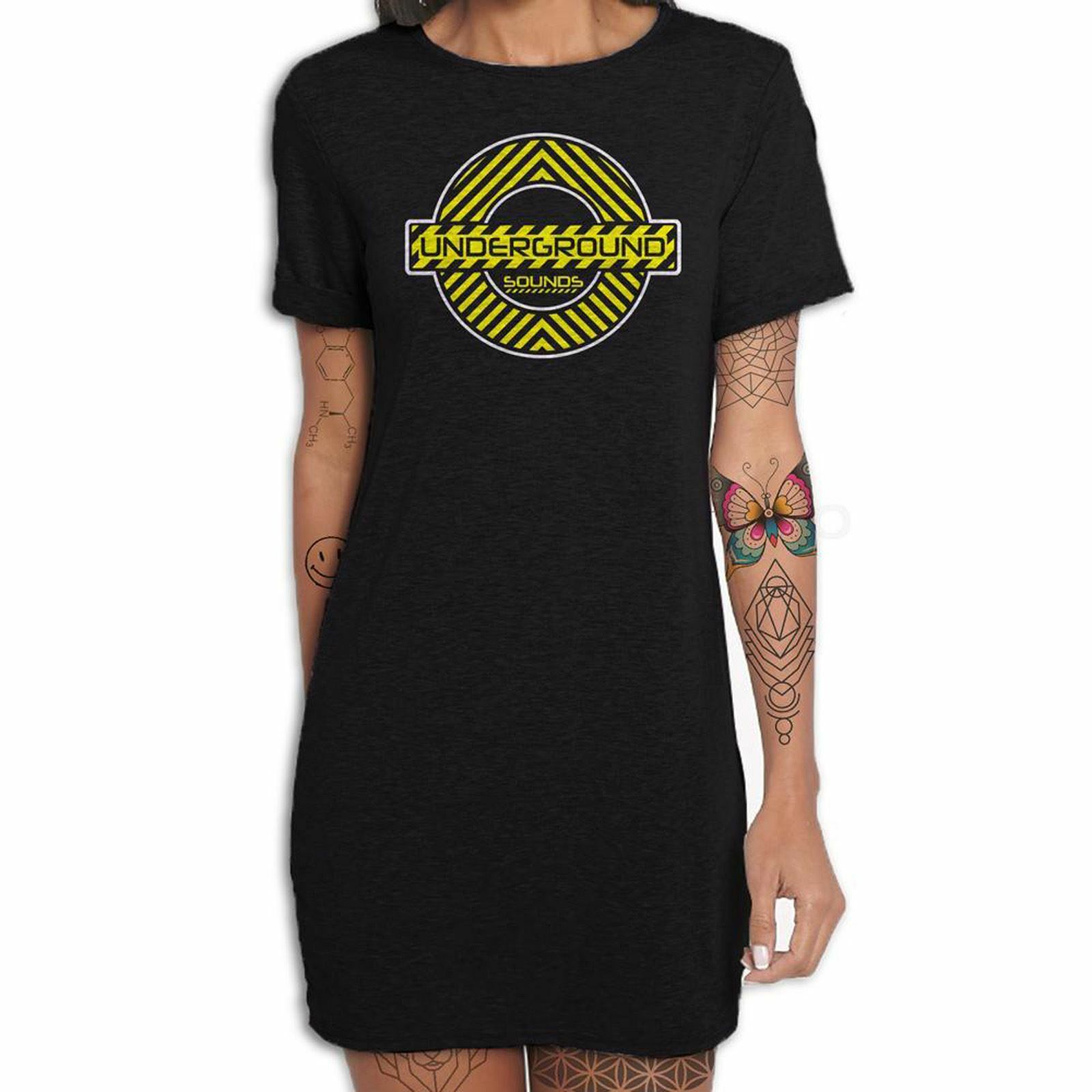 Underground Sounds Acid House Dance Music Rave DJ Women s T-Shirt Dress S
