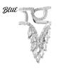 Luxury Nail Jewelry Ring 3D Butterfly Flower Wing Design Detachable