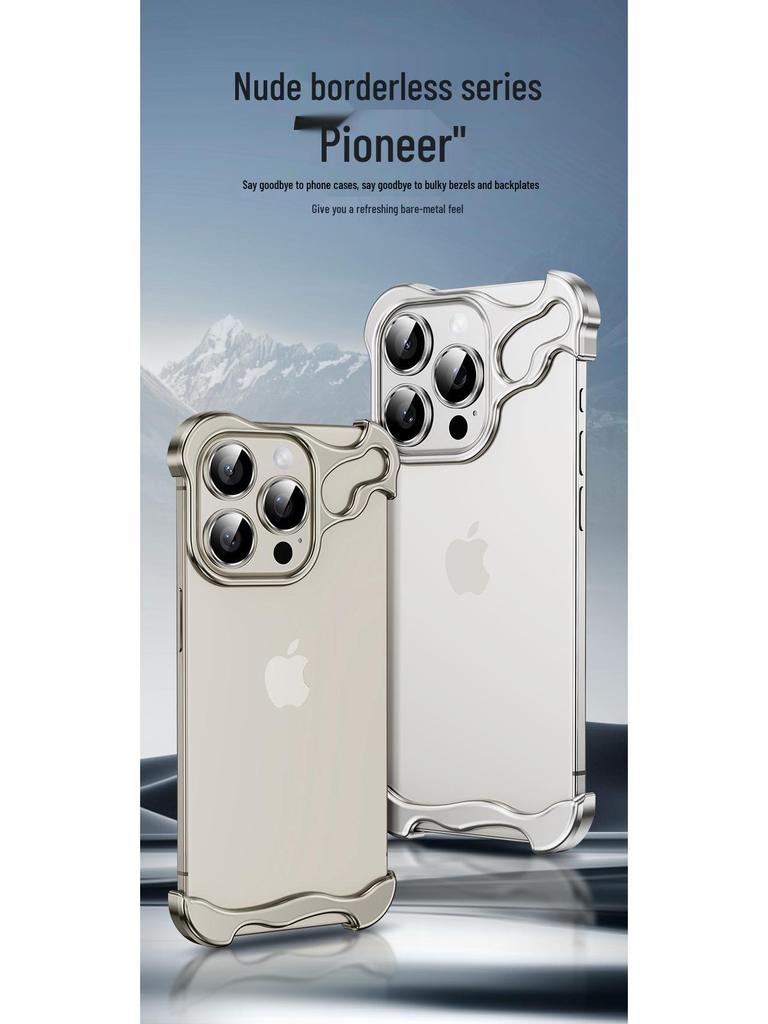 iPhone 16 Pro Max Metal Frame Case with 15 Lens Film, No Back Panel
