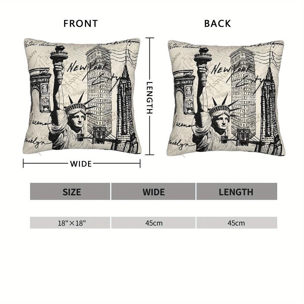 Retro 1980er Jahre New York Bedruckter Dekokissenbezug Reiseaccessoire Für Schlafzimmer Innen Heimdekoration