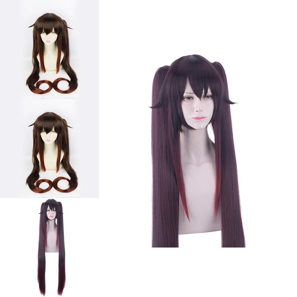 Genshin Impact Hutao Cosplay Wig With Natural Scalp For Adult And Kids Halloween Carnival Comic Con Props