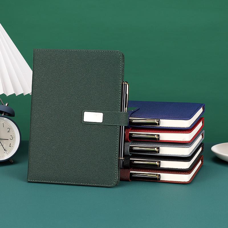 Business A5 Faux Leather Buckle Notebook - Office Stationery for Meeting Minutes and Work Notes.