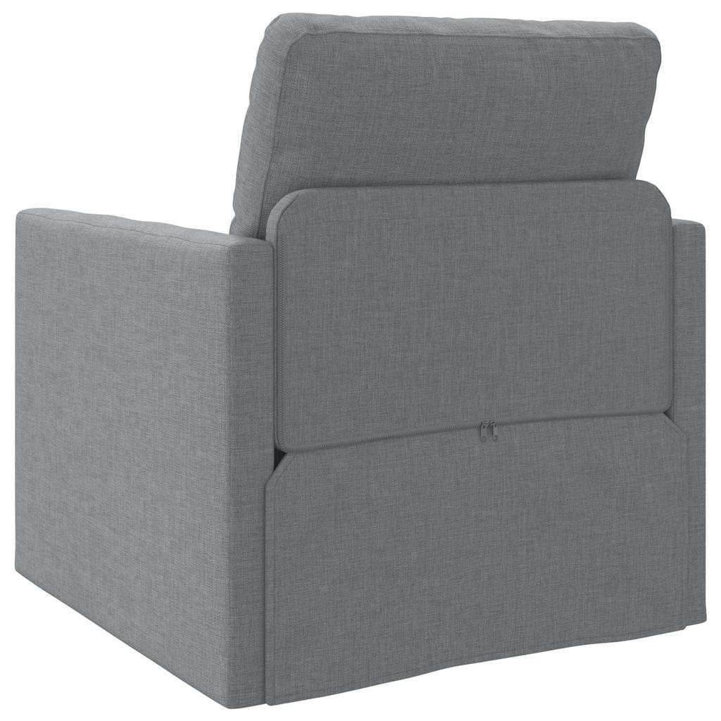 Sleeper Sofa 60 Cm Light Grey Fabric
