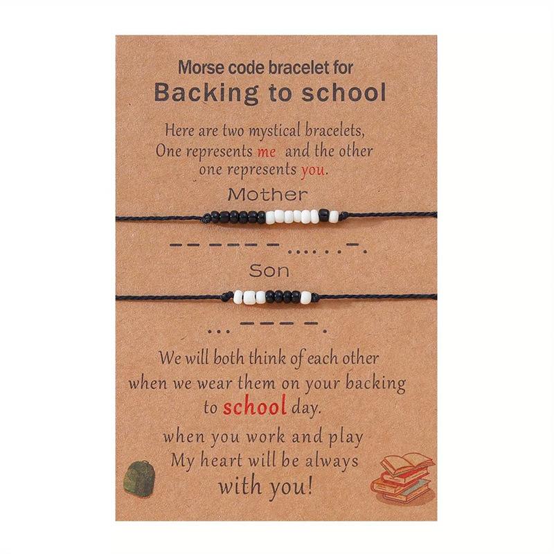 JYL TS Bracelet  Bohemian Morse Code Weave With Card Invokes Mystery & Connection