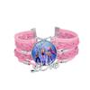 1Pc Demon Hunters KPOP Cartoon Time Gem Bracelet, Leather Braided Blue Multi Layer