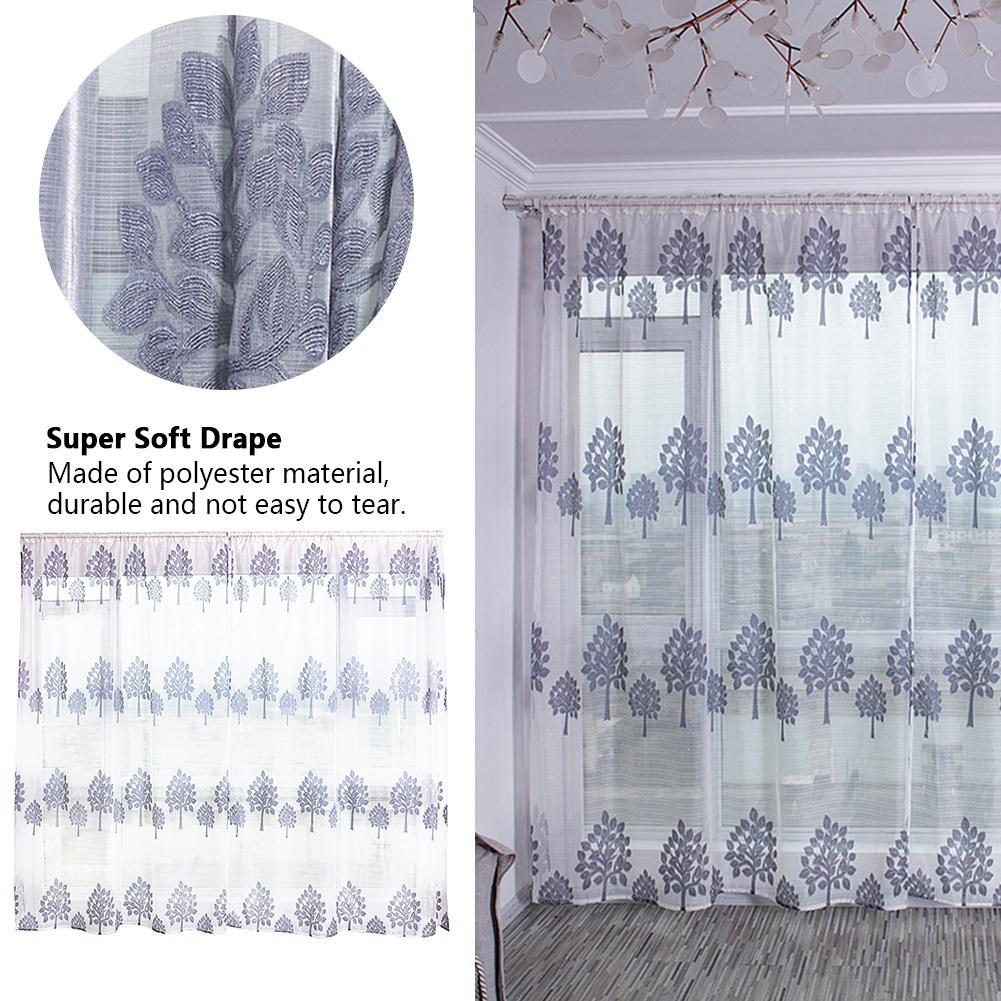 TreE  shape Anti mosquito Super Soft Sheer Voile Drape Window Curtains Livling Room Decor