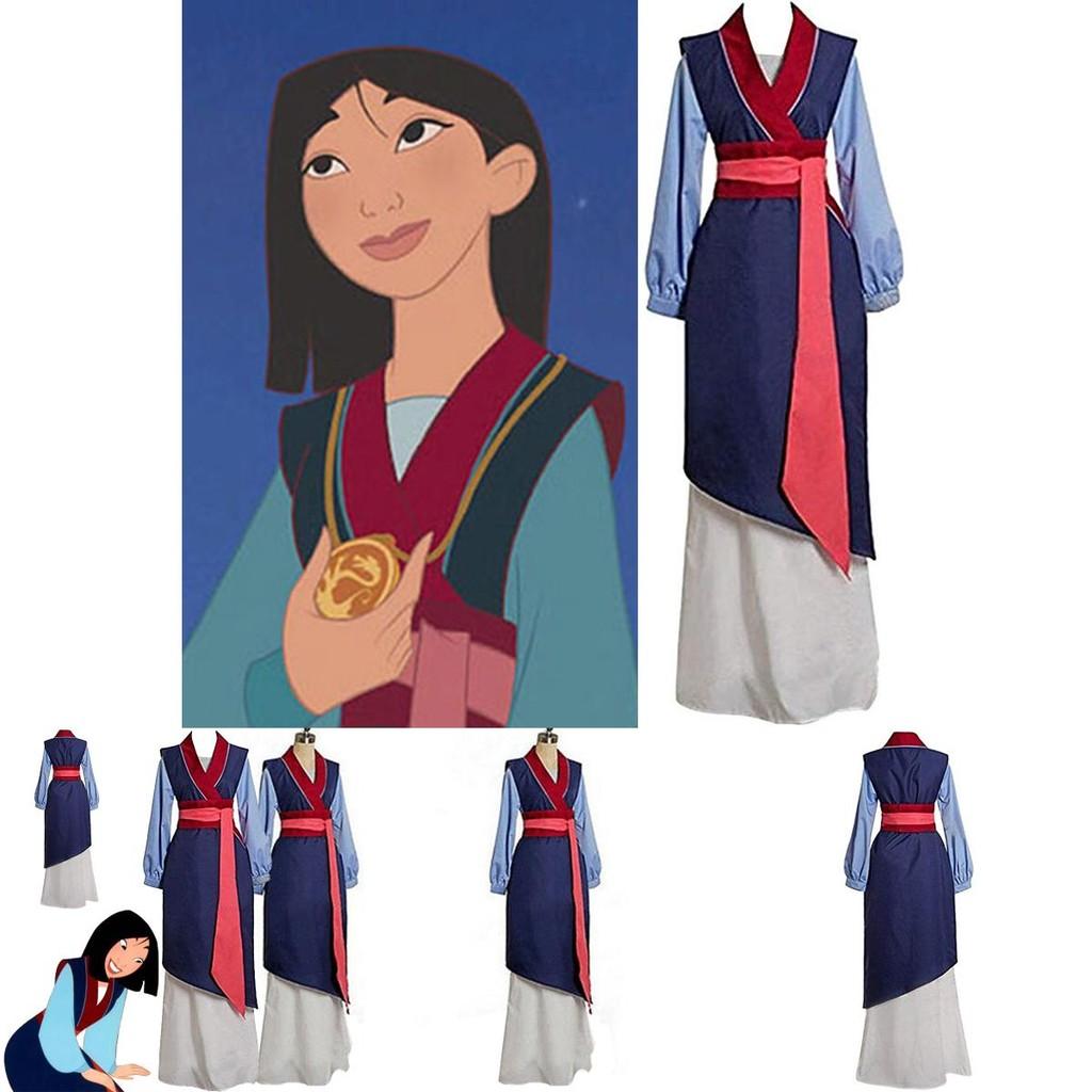 Elegant Mulan Traditional Kimono Dress Full Set For Halloween Party Cosplay