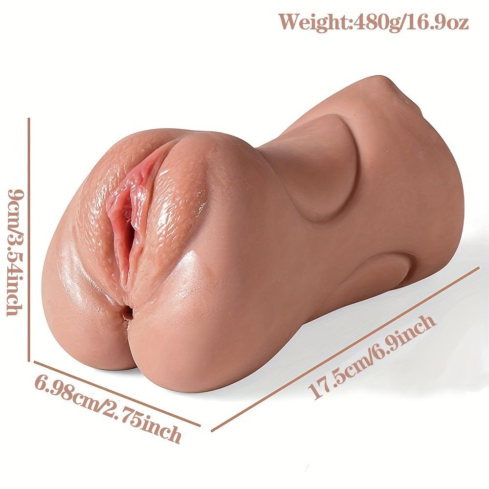 1pc 3in1 TPE Male Masturbator - Realistic Double-Ended Stroker with Mouth & Anus Textures, Pocket Pussy for Men