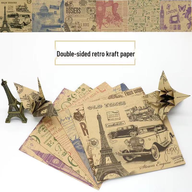 15cm Double-Sided Retro Origami Paper for Kids' Crafts