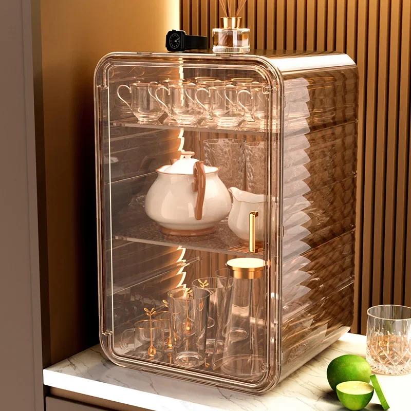 Water Cup Storage Dust-proof Cup Storage Rack  Rack Cup Holder Tea Set Tea Cup Coffee Cup Mug Storage Box Kitchen Cabinets
