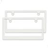 [New Regulation Compliant] White, Matte White License Plate Frames for DIY Customization, Sticker and Emblem Application (Set of 2)