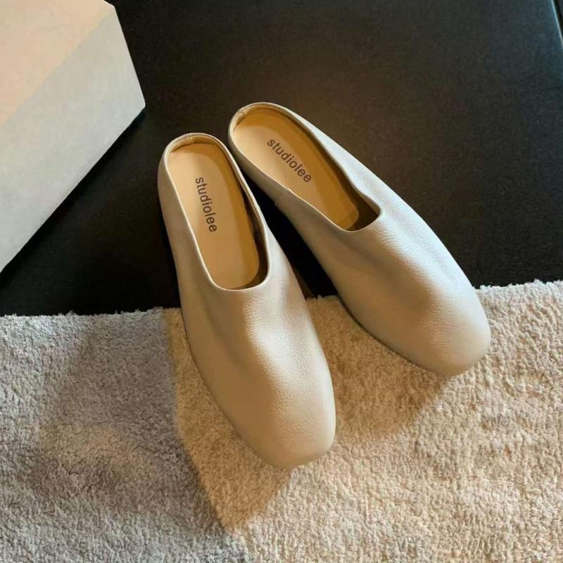 Baotou one foot soft surface comfortable half slippers women wear summer single shoes