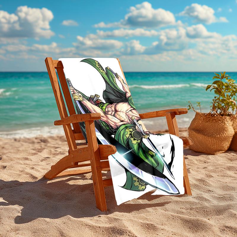 1Pc Green Warrior Swords Beach Towel Quick Dry Multiuse For Beach Pool Gym Yoga Home Travel Christmas Halloween Xmas Gift S1451
