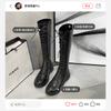 Augustine Long Boots Women's Autumn and Winter New Internet Celebrity Thin British Style Women's Boots Ins Trendy Cool Knight Boots Velvet