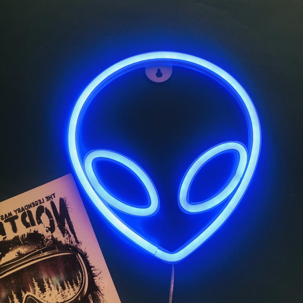 Xiaomi Neon Sign Alien Face Shaped Wall Hanging Lights for Home Game Room Saucerman Plant LED Night Lamps Xmas Party Holiday Art Decor