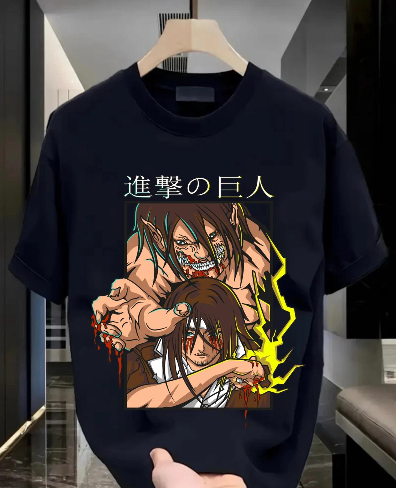 

Атака Титанов Микаса Эрен и Микаса Футболка Девушка Аниме AOT Футболка Футболка Все Размеры S