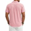 Loose Cuban Collar Short Sleeve Shirt Men's Summer Casual Solid Color Beach Shirts Men