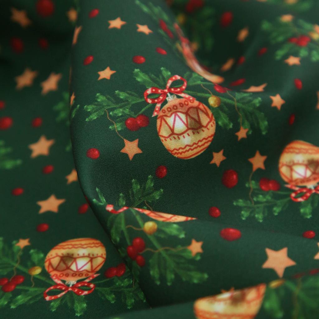150x50/200cm Christmas Printing 100% Polyester Fabric Making Christmas Gift Wrapping Tablecloths New Year Home Decor Cloth