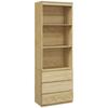 180cm Tall Bookcase, with Shelves and Drawers - Wood Effect
