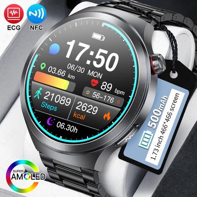 2026 Neue EKG Smartwatch Herren 1,73” AMOLED Bildschirm Emotionale Erkennung Müdigkeitsüberwachung Uhren NFC Zugangskontrolle Smartwatch