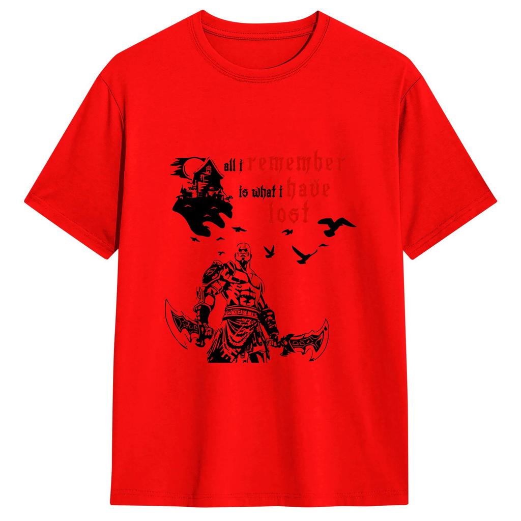 Unisexs TShirts God of war Kratos Casual Pure Cotton Tee Shirt Short Sleeve T Shirt Crewneck Clothes 4XL 5XL