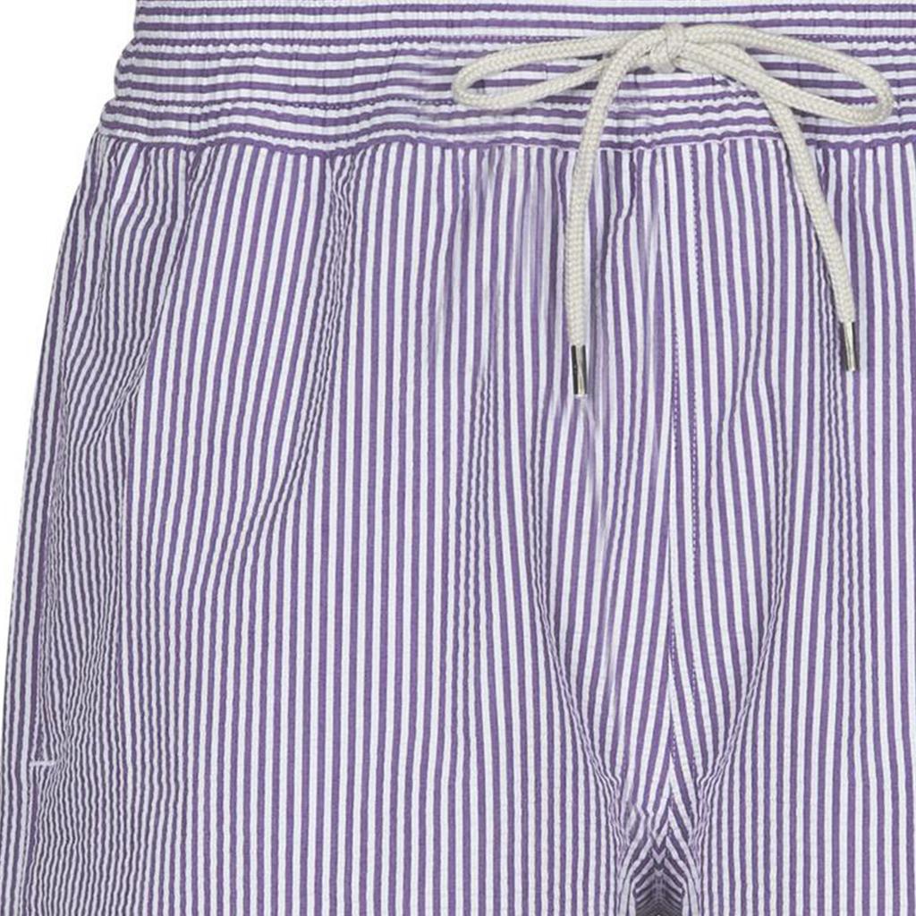 Polo Ralph Lauren Striped Logo Embroidered Lace-Up Swim Trunks Men swimwear Violet 710957784-003