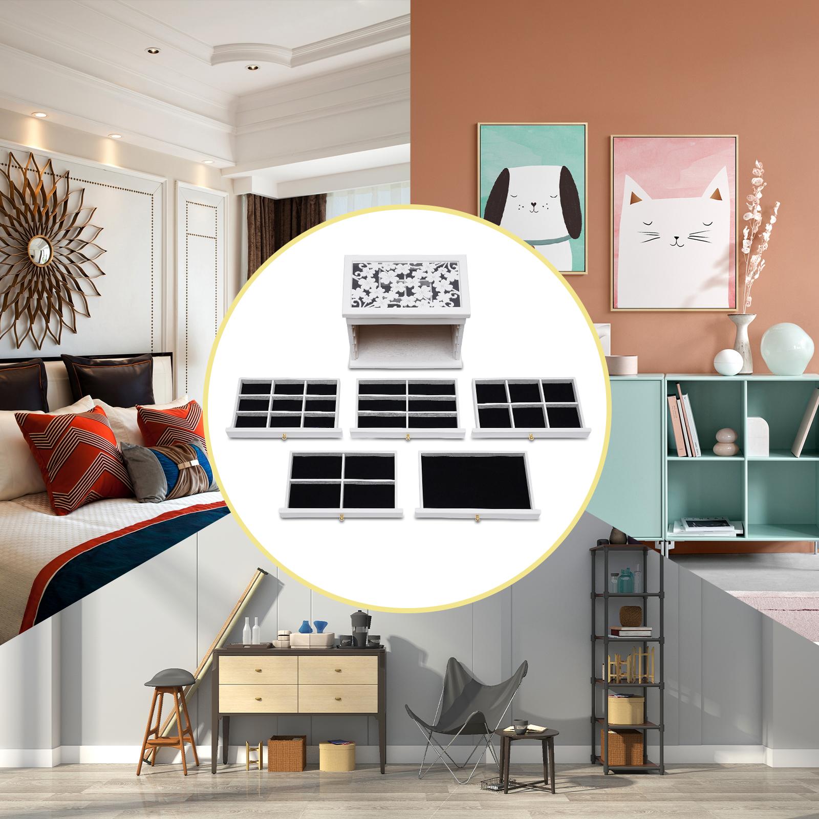 

Bymaocar 6-Layer Vintage Jewelry Organizer Box with Full Drawer Design,Compact Multi-Functional Display Cabinet for Vanity Decor M білий