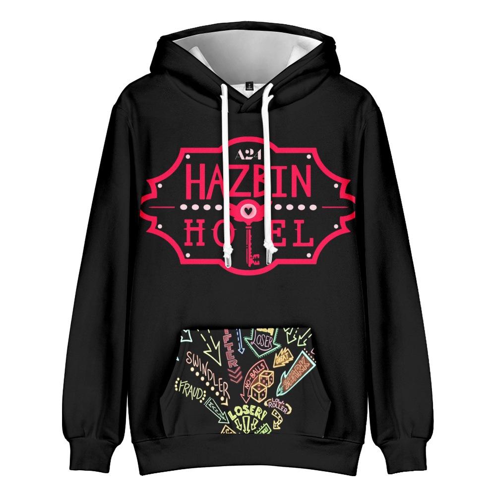 Hazbin Hotel Cartoon-Muster Anime Hoodies Männer/Frauen Kapuzenpullover Sweatshirts Übergroße Harajuku Sweatshirts