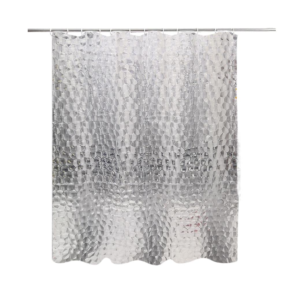 

1 шт. 180x180 см Прозрачный Подкладка для душевой шторы с фактурой булыжника с 3 утяжеленными магнитами и 12 крючками, Занавеска для окна, Перегородка для ванны