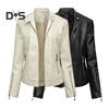 Kurtka damska Solis Color Faux Leather Wiatroszczelny płaszcz damski do jazdy motocyklem