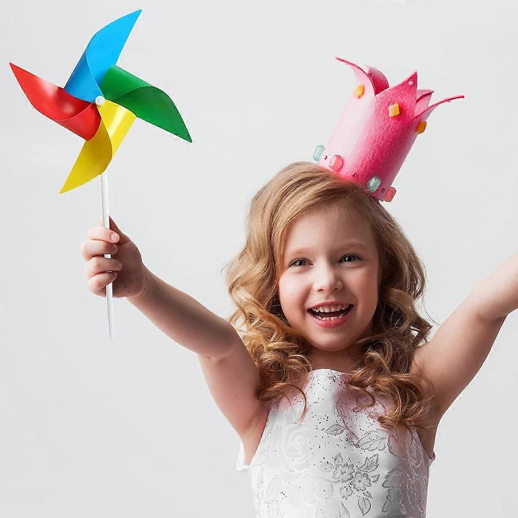 10Pcs Plastic Pinwheel Party DIY Windmill Wind Spinners for Toy Garden Lawn Decor