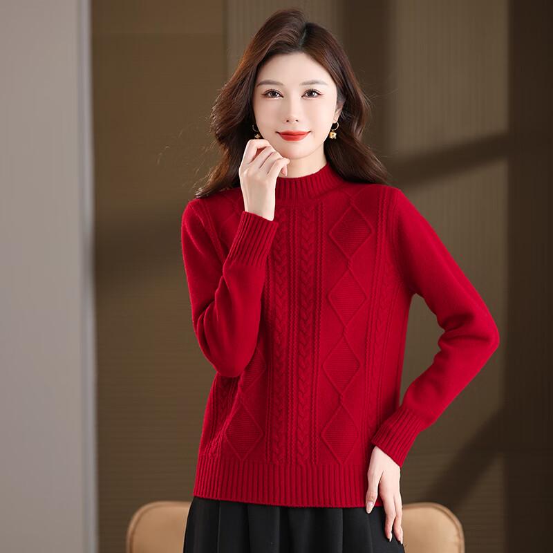 FengXun Women's 100% Pure Wool Turtleneck Sweater