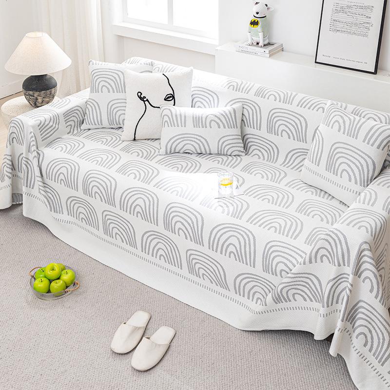 Summer Sofa Covers Towel Green Blanket for Living Room Anti Scratch Couch Cover Cooling Chair Slipcover One Piece
