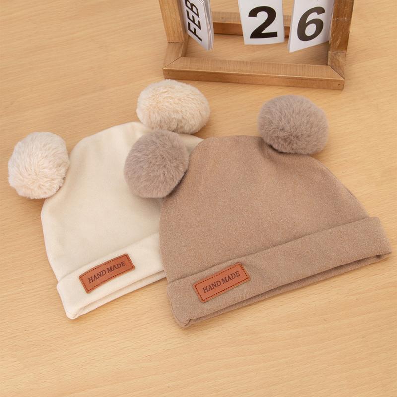 Wolle Baby Mütze Hut Herbst Winter Baby Mütze für Mädchen Jungen Bommel Kinder Hut Säugling Motorhaube Kleinkind Zubehör 1-3y