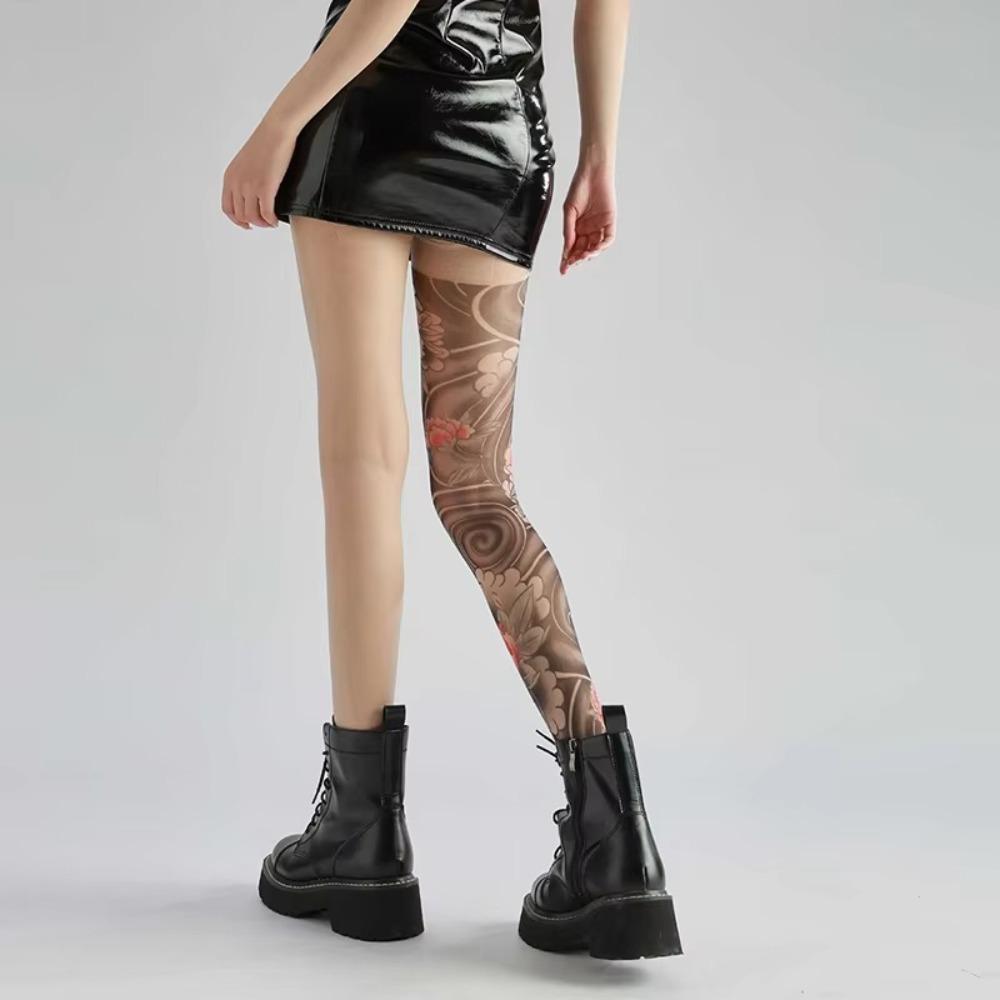 Perspective Women's Sexy Printed Tights Mesh High Pantyhose New Female Stockings  Summer