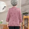 Elegant Mid-Sleeve Shirt Set for Elderly Women