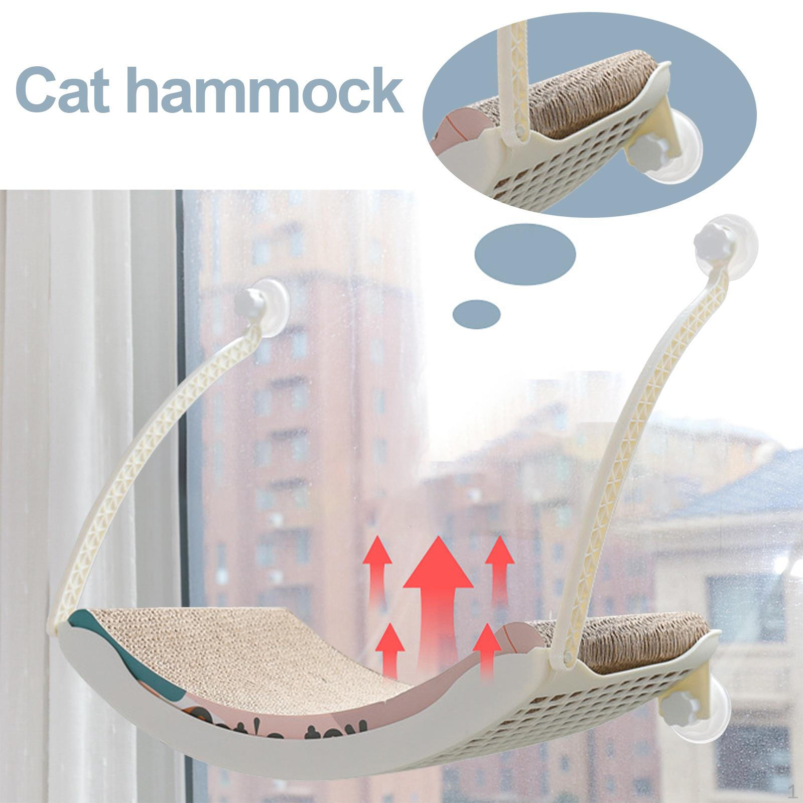 

Bed Hanging with Soft Mat Resting Shelf Sturdy Kitty Cat Window Hammock Bathing Basking Scratch Board