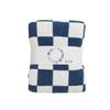 Retro velká kostkovaná sametová pletená přehozová deka