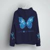 2026 Farfalla Blu Donna Uomo Casual Street con Cappuccio Manica Lunga Amante delle Farfalle Regali Streetwear Moda Tendenza Farfalla Felpa Unisex