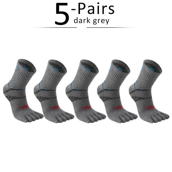 5 Pairs Man Short Toe Socks Sport Compression Cotton Sweat-Absorbing Badminton Tennis Bike Run Basketball 5 Finger Travel Socks