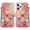 Handmade PU Leather Flip Case for Redmi Note 12 Pro/Xiaomi Poco X5 Pro Anti-Slip Shockproof Cover with Wrist Strap & Heart/Rose Cat Designs